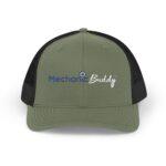 Mechanic Buddy Snapback Trucker Cap front green and black