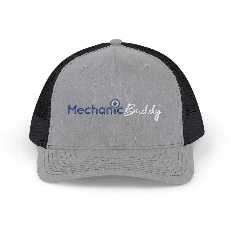 Mechanic Buddy Snapback Trucker Cap grey and black front